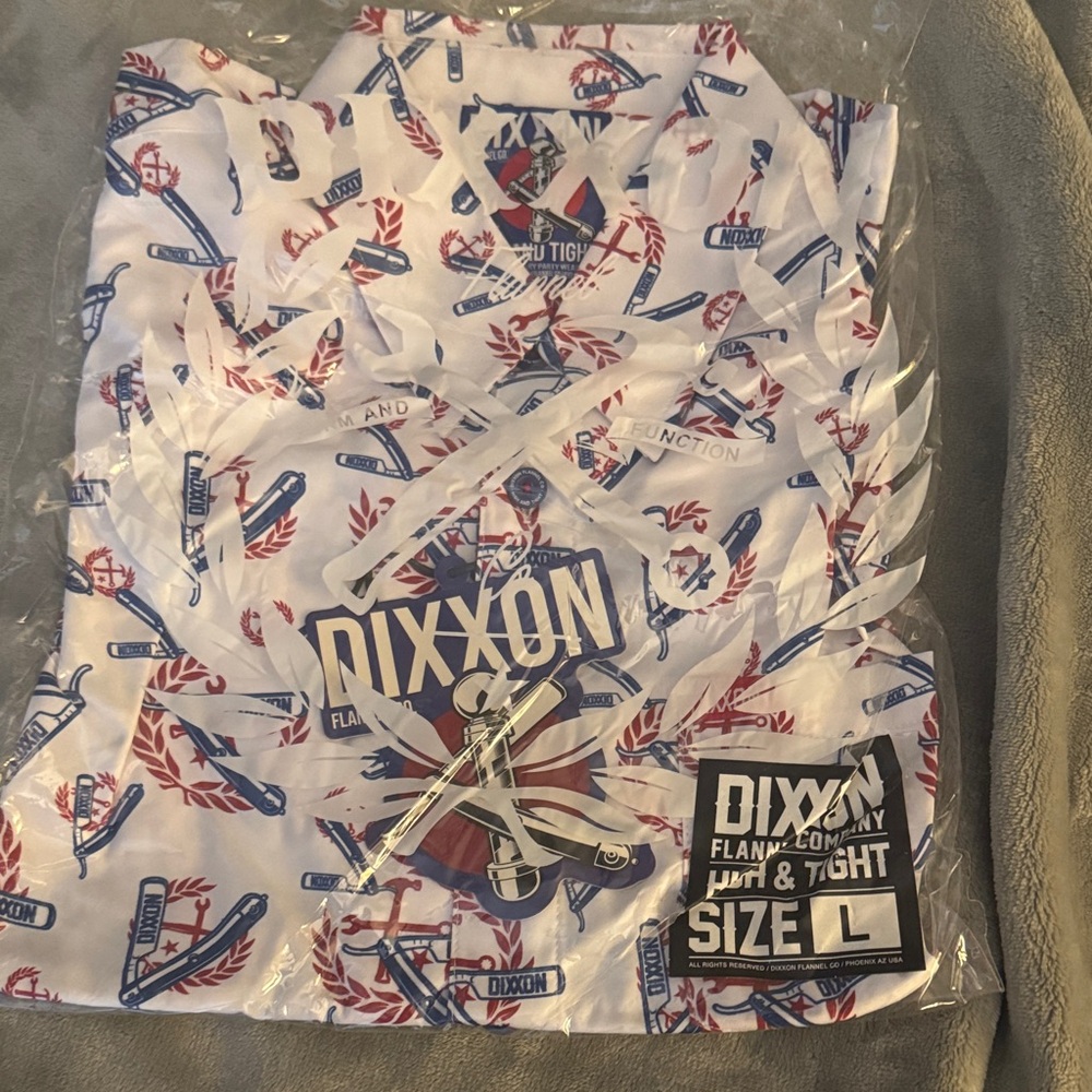 DIXXON White Shirt with Red and Blue Graphics